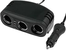 Rozgałęźnik x3 gniazdo zapalniczki samochodowej 12V z testerem napięcia Rozgałęźnik x3 gniazdo zapalniczki samochodowej 12V z testerem napięcia