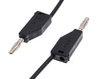 Przewód pomiarowy banan/banan 4mm 1m czarny 10A Przewód pomiarowy banan/banan 4mm 1m czarny 10A