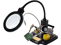 Uchwyt montażowy z lupą x3 90mm podświetlaną 16 LED Uchwyt montażowy z lupą x3 90mm podświetlaną 16 LED