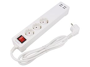 Listwa zasilająca LOGILINK zabezpieczająca Gniazda 3 230VAC 16A biały Listwa zasilająca LOGILINK zabezpieczająca Gniazda 3 230VAC 16A biały