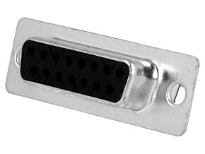 Wtyk D-Sub 15pin żeński, wytłaczane styki, do lutowania, złocony Wtyk D-Sub 15pin żeński, wytłaczane styki, do lutowania, złocony