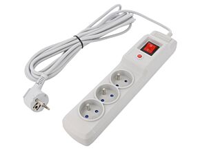 Listwa zasilająca ARMAC zabezpieczająca Gniazda 3 250VAC 10A szary Listwa zasilająca ARMAC zabezpieczająca Gniazda 3 250VAC 10A szary