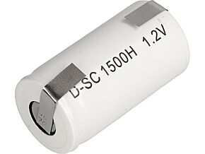 Akumulator Ni-Cd SubC 1,2V 1500mAh z wyprowadzeniami - blaszki lutownicze Akumulator Ni-Cd SubC 1,2V 1500mAh z wyprowadzeniami - blaszki lutownicze