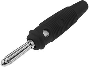 Wtyk bananowy 4mm 30A 60VDC czarny 3mOhm 2,5mm2 Wtyk bananowy 4mm 30A 60VDC czarny 3mOhm 2,5mm2