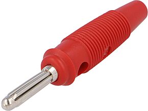 Wtyk bananowe 4mm 30A 60VDC czerwony 3mOhm 2,5mm2 Wtyk bananowe 4mm 30A 60VDC czerwony 3mOhm 2,5mm2