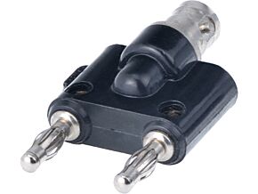 Adapter gniazdo BNC - 2x wtyk bananowy 4mm Adapter gniazdo BNC - 2x wtyk bananowy 4mm
