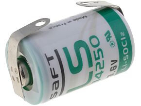 Bateria litowa 3,6V/1200mAh rozmiar 1/2AA SAFT blaszki Bateria litowa 3,6V/1200mAh rozmiar 1/2AA SAFT blaszki