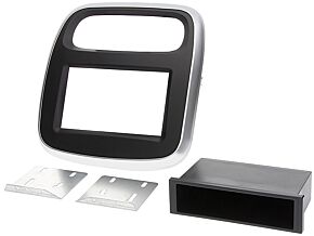 Ramka radiowa 2DIN Opel Vivaro, Renault Trafic 2014-> czarny i srebrny Ramka radiowa 2DIN Opel Vivaro, Renault Trafic 2014-> czarny i srebrny