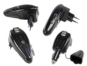 Domowa i samochodowa ładowarka 2xUSB 5VDC 500mA Domowa i samochodowa ładowarka 2xUSB 5VDC 500mA