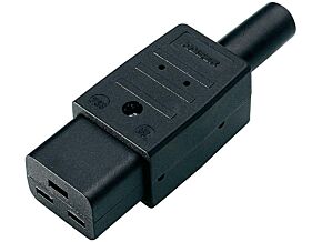 Wtyk IEC 60320 żeński prosty 16A wersja C19 (J) na przewód Wtyk IEC 60320 żeński prosty 16A wersja C19 (J) na przewód