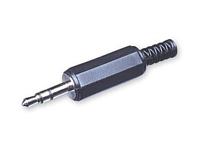 Wtyk Jack 3,5mm stereo z osłoną kabla czarny Wtyk Jack 3,5mm stereo z osłoną kabla czarny