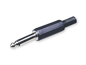 Wtyk Jack 6,35mm mono z osłoną kabla czarny Wtyk Jack 6,35mm mono z osłoną kabla czarny