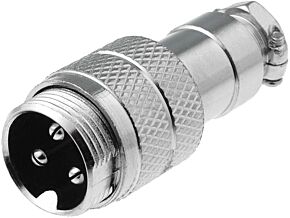 Wtyk męski mikrofonowy 3PIN na przewód prosty Wtyk męski mikrofonowy 3PIN na przewód prosty
