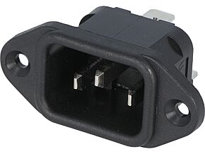 Złącze: zasilające AC; Wersja: C14 (E); gniazdo; 10A; męskie Złącze: zasilające AC; Wersja: C14 (E); gniazdo; 10A; męskie
