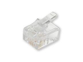 Wtyk RJ11 6p/4c z zaciskiem na kabel okrągły i linkę Wtyk RJ11 6p/4c z zaciskiem na kabel okrągły i linkę