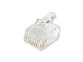 Wtyk RJ12 6p/6c z zaciskiem na kabel płaski i linkę Wtyk RJ12 6p/6c z zaciskiem na kabel płaski i linkę