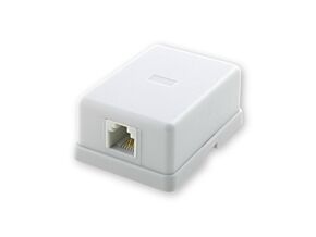 Gniazdo 6p/4c natynkowe białe 58x42x24mm Gniazdo 6p/4c natynkowe białe 58x42x24mm