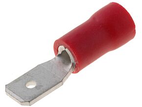 Konektor 4,8x0,8mm płaski męski izolowany czerwony Konektor 4,8x0,8mm płaski męski izolowany czerwony