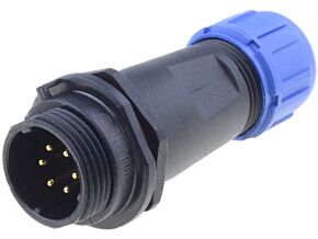 Złącze okrągłe WEIPU wtyk SP13 męski 6PIN IP68 125V na przewód Złącze okrągłe WEIPU wtyk SP13 męski 6PIN IP68 125V na przewód