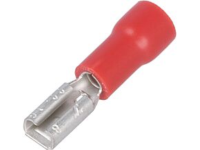 Konektor płaski żeński izolowany 2,8x0,8mm (0,5–1,0) czerwony Konektor płaski żeński izolowany 2,8x0,8mm (0,5–1,0) czerwony