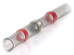 Motocyklowy łącznik termokurczliwy z tuleją cynową czerwony 2,8mm Motocyklowy łącznik termokurczliwy z tuleją cynową czerwony 2,8mm