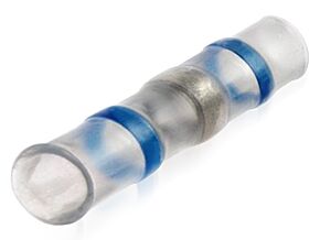 Motocyklowy łącznik termokurczliwy z tuleją cynową niebieski 4,4mm Motocyklowy łącznik termokurczliwy z tuleją cynową niebieski 4,4mm