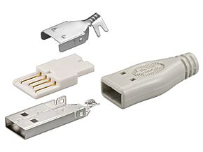 Wtyk USB typu A do lutowania z osłoną Wtyk USB typu A do lutowania z osłoną