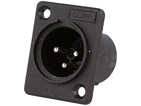 Gniazdo XLR męskie 3pin na panel, przykręcany lutowanie 5A CLIFF Gniazdo XLR męskie 3pin na panel, przykręcany lutowanie 5A CLIFF