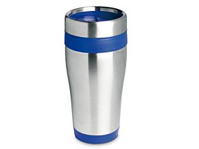 Kubek termiczny stalowy Tram 450ml srebrno-niebieski Kubek termiczny stalowy Tram 450ml srebrno-niebieski