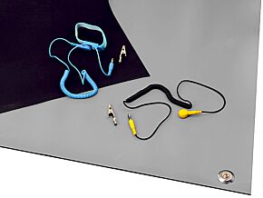 Mata stołowa ESD 600x900x2mm 1 zatrzask szara (kabel i opaska) Mata stołowa ESD 600x900x2mm 1 zatrzask szara (kabel i opaska)