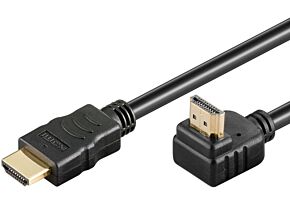 Kabel HDMI 1.4 HDMI wtyk HDMI wtyk 90° 1m czarny Kabel HDMI 1.4 HDMI wtyk HDMI wtyk 90° 1m czarny