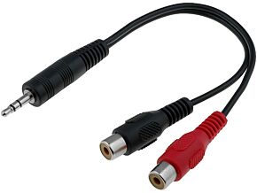 Kabel 0,2m wtyk Jack stereo 3,5mm - 2x gniazdo Cinch Kabel 0,2m wtyk Jack stereo 3,5mm - 2x gniazdo Cinch