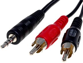 Kabel 1,2m wtyk Jack stereo 3,5 - 2x wtyk Cinch RCA Kabel 1,2m wtyk Jack stereo 3,5 - 2x wtyk Cinch RCA