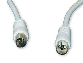 Kabel koncentryczny wtyk i gniazdo proste 1,5m biały Kabel koncentryczny wtyk i gniazdo proste 1,5m biały