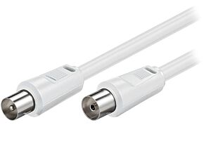 Kabel koncentryczny wtyk i gniazdo proste 5m biały Kabel koncentryczny wtyk i gniazdo proste 5m biały