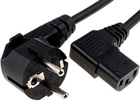 Kabel sieciowy 1,8m do komputera czarny kątowy C13 (F) Kabel sieciowy 1,8m do komputera czarny kątowy C13 (F)