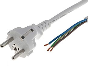 Kabel sieciowy 1,8m z wtykiem prostym 3x0,75mm2 biały Kabel sieciowy 1,8m z wtykiem prostym 3x0,75mm2 biały