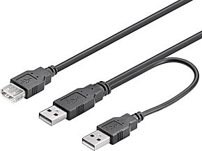 Kabel High Speed USB 2.0 GOOBAY USB A gniazdo - USB A wtyk x2 0,3m Kabel High Speed USB 2.0 GOOBAY USB A gniazdo - USB A wtyk x2 0,3m