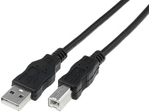 Kabel 1m USB wtyk męski A – wtyk męski B czarny Kabel 1m USB wtyk męski A – wtyk męski B czarny