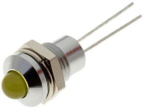 Kontrolka LED wypukła bez rezystora fi 5mm żółta Kontrolka LED wypukła bez rezystora fi 5mm żółta