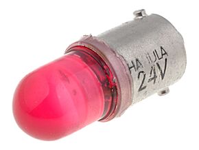Żarówka bagnetowa LED BA9S 24V 250/250mcd czerwona Żarówka bagnetowa LED BA9S 24V 250/250mcd czerwona