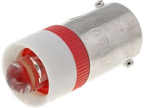 Żarówka bagnetowa LED czerwony BA9S 12V Żarówka bagnetowa LED czerwony BA9S 12V