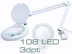 Lupa stołowa 3 dioptrie fi177mm podświetlana 108 LED Lupa stołowa 3 dioptrie fi177mm podświetlana 108 LED