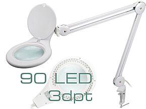 Lupa podświetlana stołowa 3 dioptrie 90 LED fi 127mm Lupa podświetlana stołowa 3 dioptrie 90 LED fi 127mm