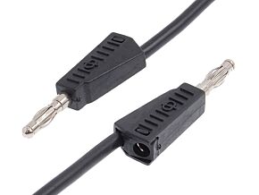 Przewód pomiarowy banan/banan 4mm 1m czarny 19A Przewód pomiarowy banan/banan 4mm 1m czarny 19A