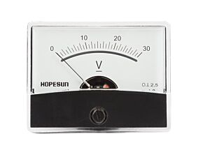 Analogowy woltomierz panelowy 30V DC 60x47mm Analogowy woltomierz panelowy 30V DC 60x47mm