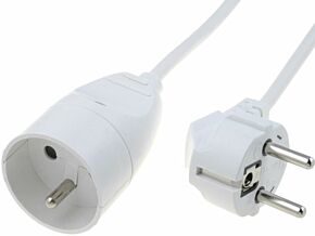 Przedłużacz sieciowy PVC biały 3x1mm2 1,5m 10A Przedłużacz sieciowy PVC biały 3x1mm2 1,5m 10A