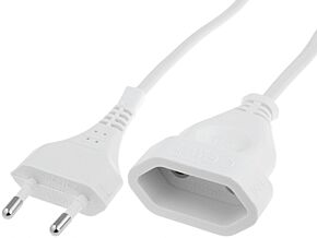 Przedłużacz sieciowy PVC biały 2x0,75mm2 3m Przedłużacz sieciowy PVC biały 2x0,75mm2 3m