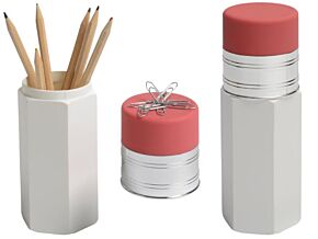 Przybornik biurowy w kształcie ołówka z gumką Przybornik biurowy w kształcie ołówka z gumką