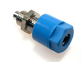 Gniazdo bananowe izolowane 4mm zacisk 16A niebieskie Gniazdo bananowe izolowane 4mm zacisk 16A niebieskie